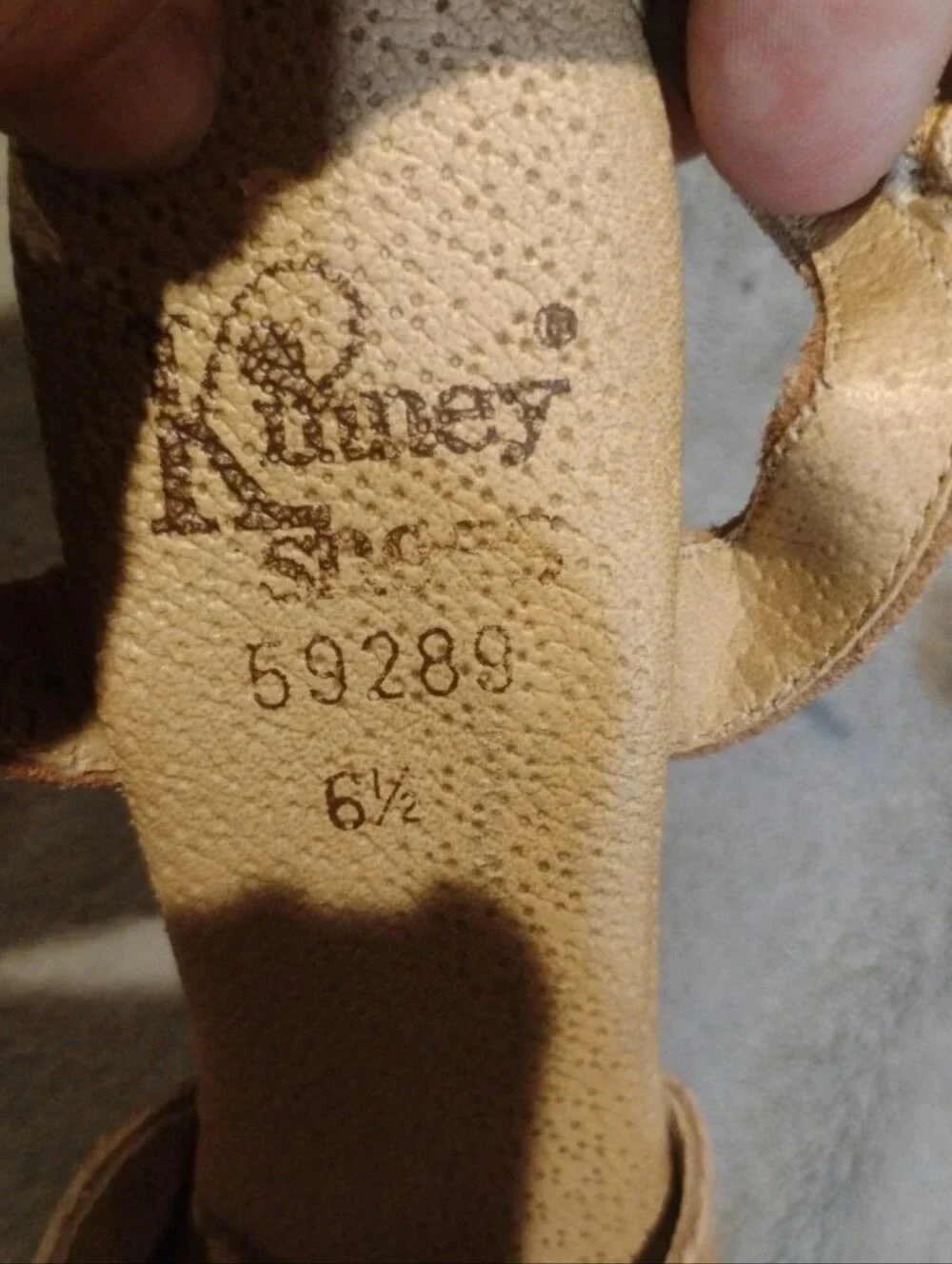 Vintage 70s Kinney Suede Platform Wedge Sandals Cutout Leaf Ankle Strap Size 6.5